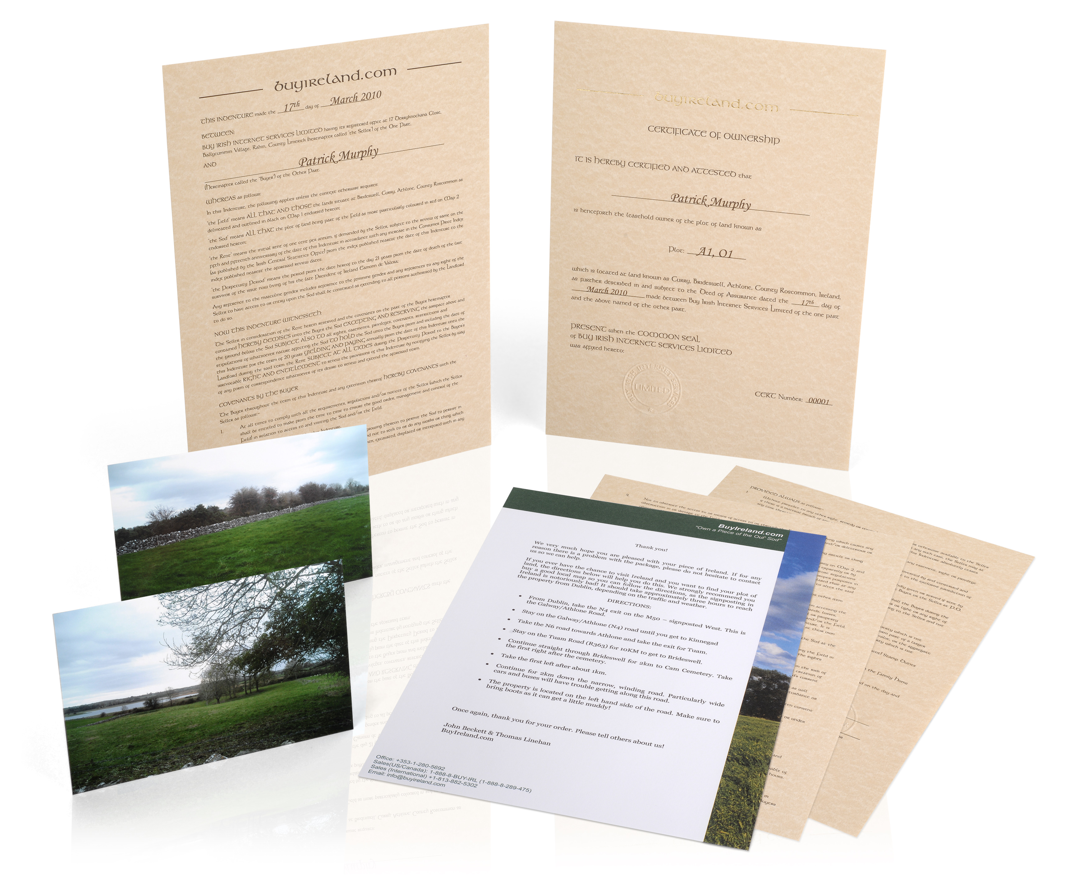 Buy Ireland certificate package